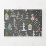 Tarjeta Festiva Tríptica Chalkboard Árboles de Navidad y casas de color ama<br><div class="desc">Crea un hermoso regalo de Navidades para todos los que amas. Personalice el mensaje.</div>