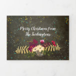 Tarjeta Festiva Tríptica Cielo de constelación de estrellas de plata de oro<br><div class="desc">Crea un hermoso regalo de Navidades para todos los que amas. Este patrón de Navidad diseñado por el artista es perfecto para un fiesta de Navidades, pero también puede ser utilizado para un invierno o para una boda de Navidades, una fiesta de compromiso o una fiesta de soltera. Este patrón...</div>