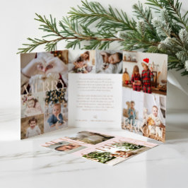 Tarjeta Festiva Tríptica Collage de fotos de familia audaz moderno y brilla