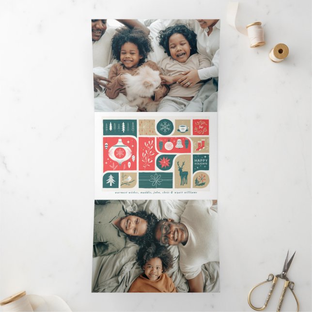 Tarjeta Festiva Tríptica Collage festivo (Interior)