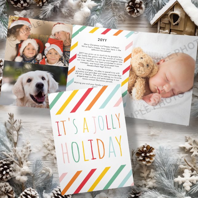 Tarjeta Festiva Tríptica Colorido brillante moderno | Carta de Navidades (Subido por el creador)