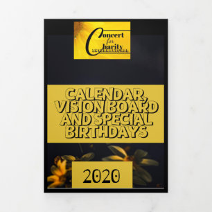 Tarjeta Festiva Tríptica Concert for Charity International 2020 Planner