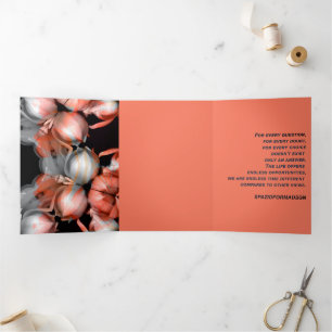 Tarjeta Festiva Tríptica "Corazón blanco en negro desde el sol" & Duda