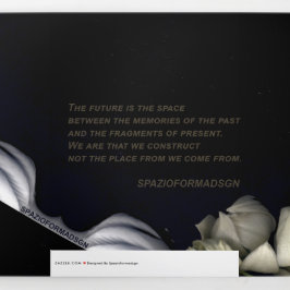 Tarjeta Festiva Tríptica "Corazón blanco en negro desde la luna" & Futuro