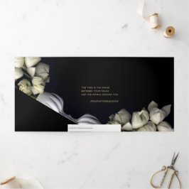 Tarjeta Festiva Tríptica "Corazón blanco en negro desde la luna" & Viaje en