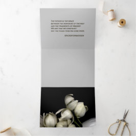 Tarjeta Festiva Tríptica "Corazón blanco en negro desde la luna" & Viaje fu