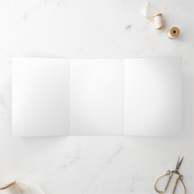 Tarjeta Festiva Tríptica Crear su propio blanco (Interior)