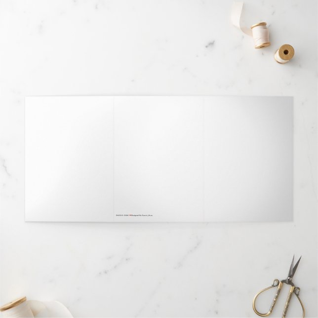 Tarjeta Festiva Tríptica Crear su propio blanco (Exterior)