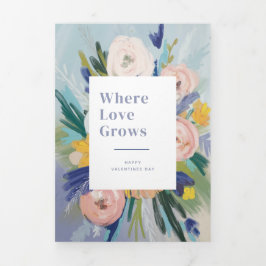 Tarjeta Festiva Tríptica Crecer juntos foto personalizada Valentine