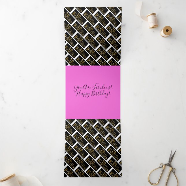 Tarjeta Festiva Tríptica Cumpleaños 20  (Interior)