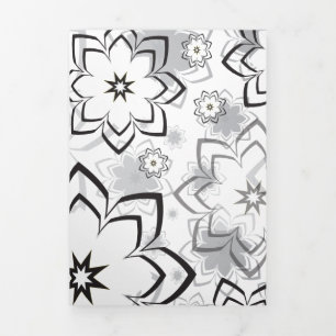 Tarjeta Festiva Tríptica Diseño floral 11