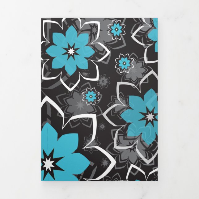 Tarjeta Festiva Tríptica Diseño floral 14 (Foto de portada)
