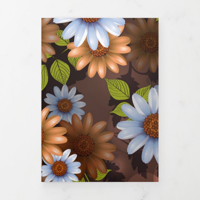 Tarjeta Festiva Tríptica Diseño floral 2 (Foto de portada)