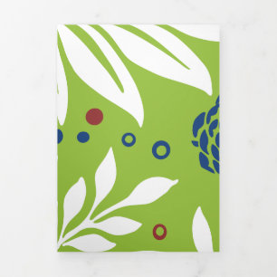 Tarjeta Festiva Tríptica Diseño floral 27