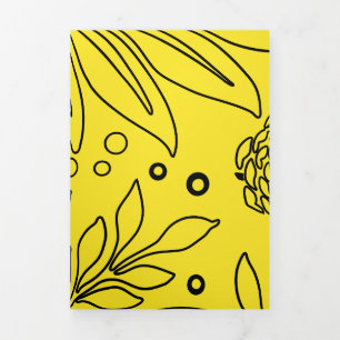 Tarjeta Festiva Tríptica Diseño floral 36