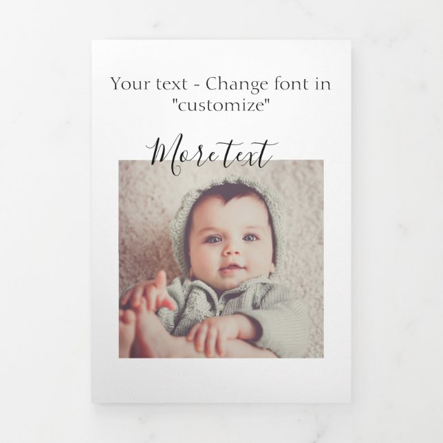 Tarjeta Festiva Tríptica Diseño sencillo Un Personalizado personalizado de  (Foto de portada)