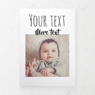 Tarjeta Festiva Tríptica Diseño sencillo Un Personalizado personalizado de