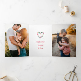 Tarjeta Festiva Tríptica Donde Crece el Amor Foto Personalizada de San Vale