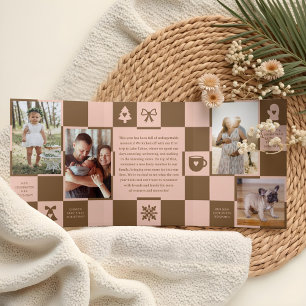 Tarjeta Festiva Tríptica El año de revisión de las fotos de los Navidades c
