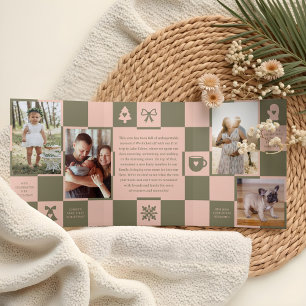 Tarjeta Festiva Tríptica El año de revisión de las fotos de los Navidades c
