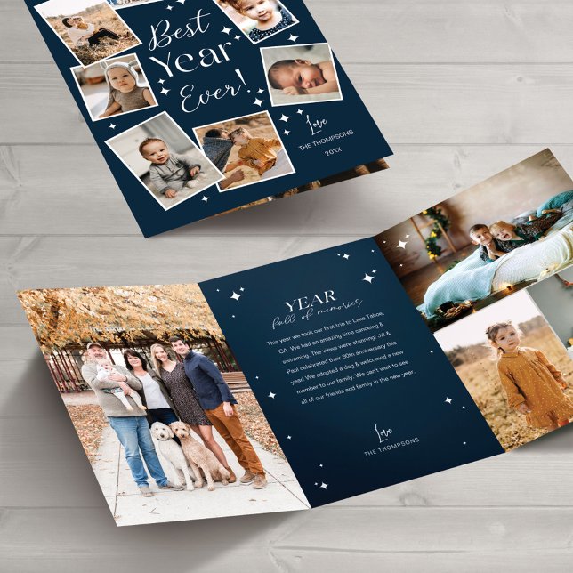 Tarjeta Festiva Tríptica ¡El mejor año de todos! Álbum de recuerdos de foto (Subido por el creador)