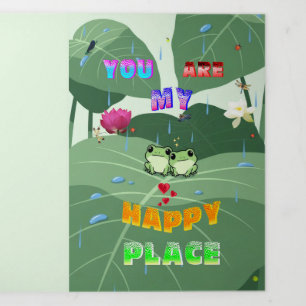Tarjeta Festiva Tríptica Eres Mi Lugar Feliz