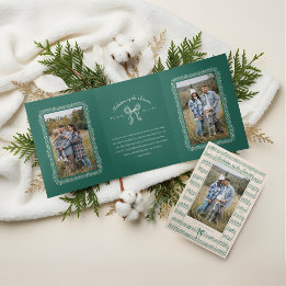 Tarjeta Festiva Tríptica Fa La Bow Navidades de fotografía musical