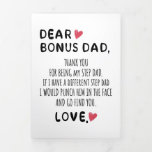 Tarjeta Festiva Tríptica Father Gift Dear Bonus Dad<br><div class="desc">Father Gift Dear Bonus Dad</div>