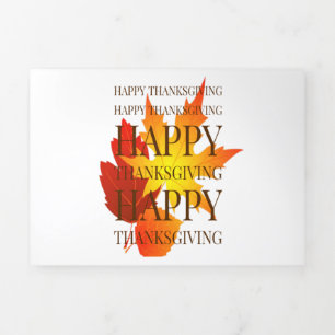 Tarjeta Festiva Tríptica Feliz Día de Acción de Gracias