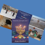 Tarjeta Festiva Tríptica Feliz Hanukkah celebra milagro de temporada<br><div class="desc">¡Feliz Hanukkah! Celebra el milagro de la temporada. Que tu hogar esté lleno de amor,  luz y felicidad. Esta tarjeta Hanukkah editable le permite agregar fotos y texto para enviarlos a su familia y amigos.</div>