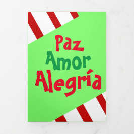 Tarjeta Festiva Tríptica Feliz Navidad Fotos navideñas en español