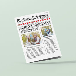 Tarjeta Festiva Tríptica Feliz Navidad Multifoto Diversión del Polo Norte N