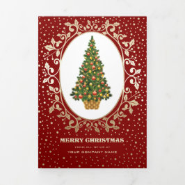 Tarjeta Festiva Tríptica Feliz Navidad. Personalizado Photos Business Corpo