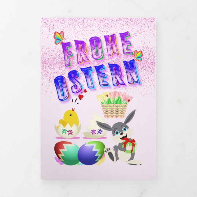 Tarjeta Festiva Tríptica Feliz Pascua (Foto de portada)