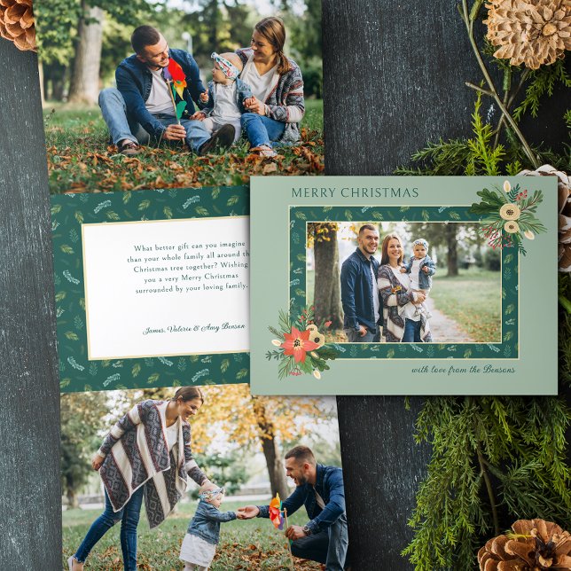 Tarjeta Festiva Tríptica Festividad Navidades de la dieta Floral 1 Foto (Subido por el creador)