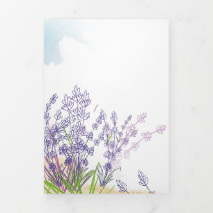 Tarjeta Festiva Tríptica Flor de lavanda