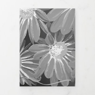 Tarjeta Festiva Tríptica Flores rojas y amarillas 2