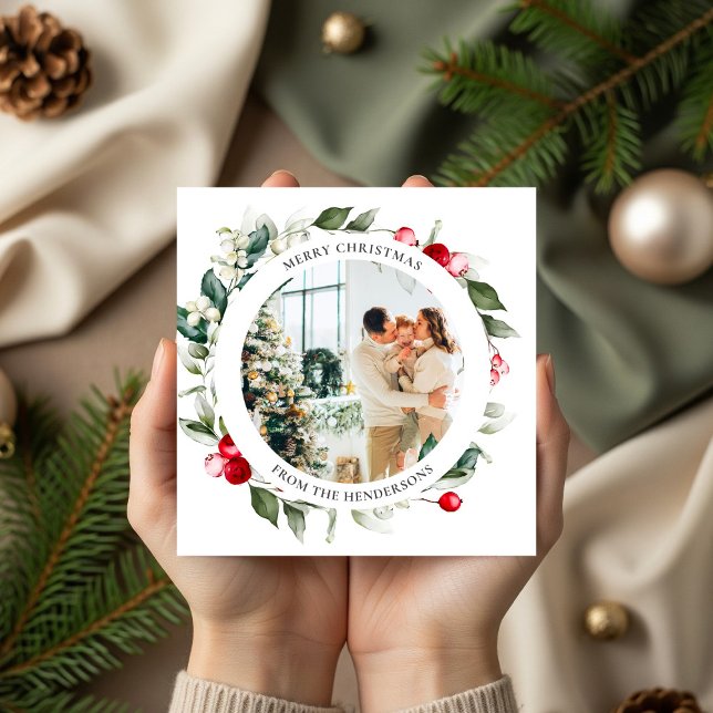 Tarjeta Festiva Tríptica Foto de Morerry Christmas Berry Leaves (Subido por el creador)