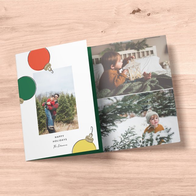 Tarjeta Festiva Tríptica Foto de ornamentos retro (Subido por el creador)