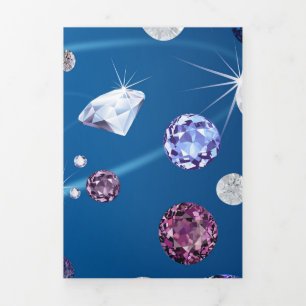 Tarjeta Festiva Tríptica Galaxia Diamond 12