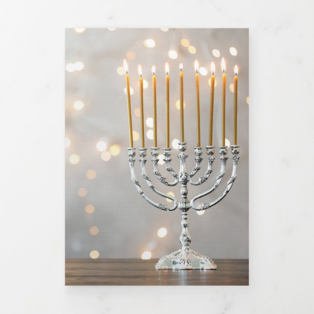 Tarjeta Festiva Tríptica Hanukkah (Foto de portada)
