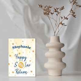 Tarjeta Festiva Tríptica Happy Solar Return Astrology Birthday 