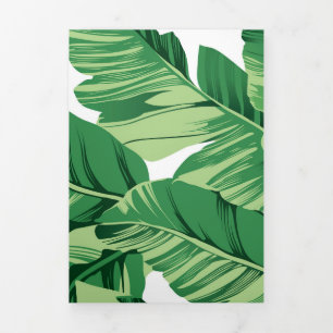 Tarjeta Festiva Tríptica Hojas de banana