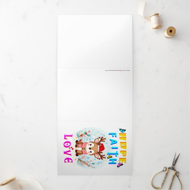 Tarjeta Festiva Tríptica Hope Faith Love (Exterior)