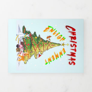 Tarjeta Festiva Tríptica Ilustración de navidades