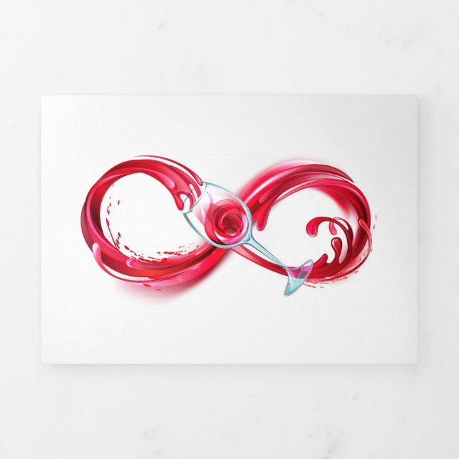 Tarjeta Festiva Tríptica Infinito con vino Rojo (Foto de portada)