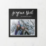 Tarjeta Festiva Tríptica Joyeux Noel| Chalkboard Vintage Multi Photo<br><div class="desc">Joyeux Noel| Chalkboard Vintage Multi Photo</div>
