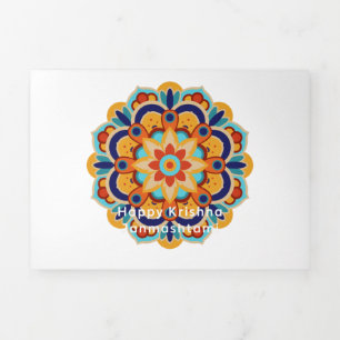 Tarjeta Festiva Tríptica Krishna Janmashtami