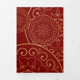 Tarjeta Festiva Tríptica Mandala de lujo 50