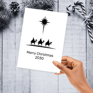 Tarjeta Festiva Tríptica Minimalista Estrella de los Tres Sabios Iglesia Na
